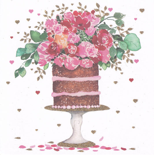 Floral Chocolate Birthday Cake Card - Nigel Quiney