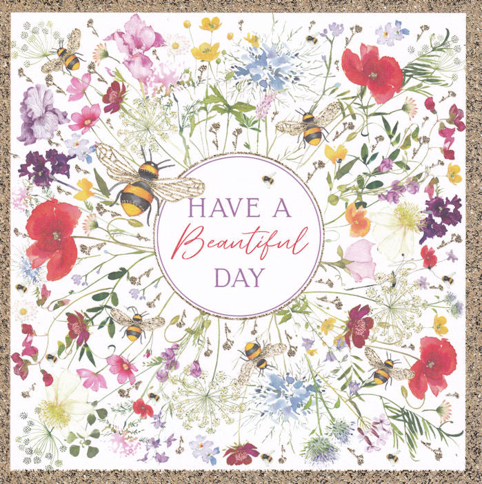 Bees Have A Beautiful Day Happy Birthday Card - Nigel Quiney