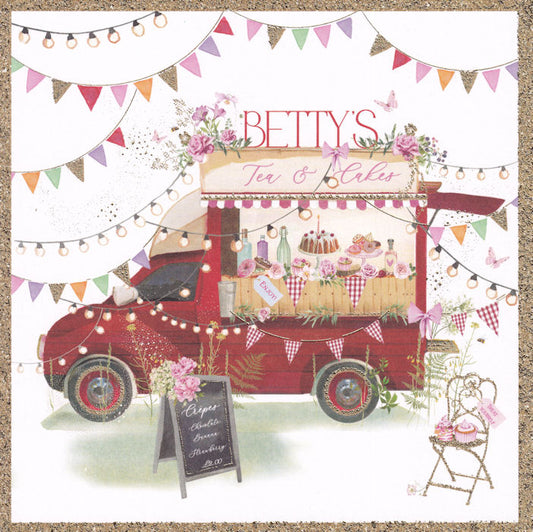 Betty's Tea And Cake Van Happy Birthday Card - Nigel Quiney