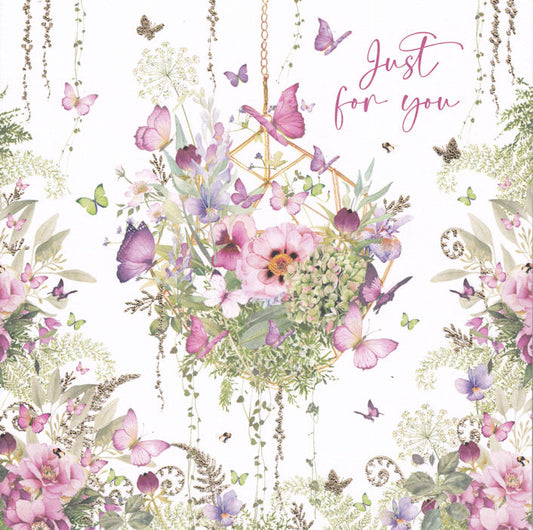 Terranium Butterflies Just For You Birthday Card - Nigel Quiney