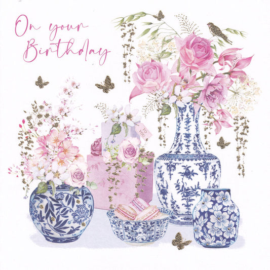 Spode Vases On Your Birthday Card - Nigel Quiney