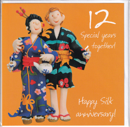 12 Special Years Together! Happy Silk Anniversary Card - Holy Mackerel