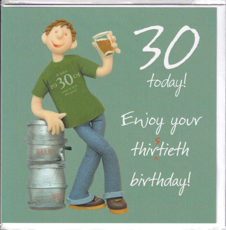 30 Today! Enjoy Your Thirstieth Birthday! Card - Holy Mackerel