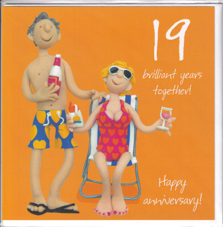 19 Brilliant Years Together! Happy Anniversary Card - Holy Mackerel
