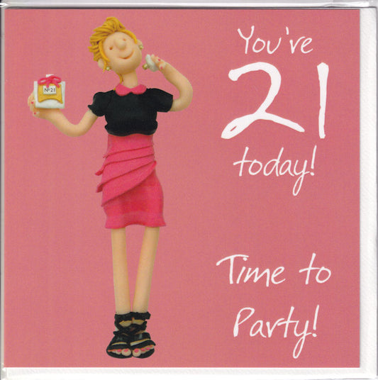 You're 21 Today! Time To Party! Birthday Card - Holy Mackerel