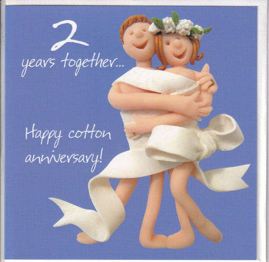 2 Years Together... Happy Cotton Anniversary! Card - Holy Mackerel