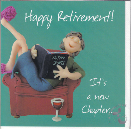 Happy Retirement! It's A New Chapter Retirement Card - Holy Mackerel
