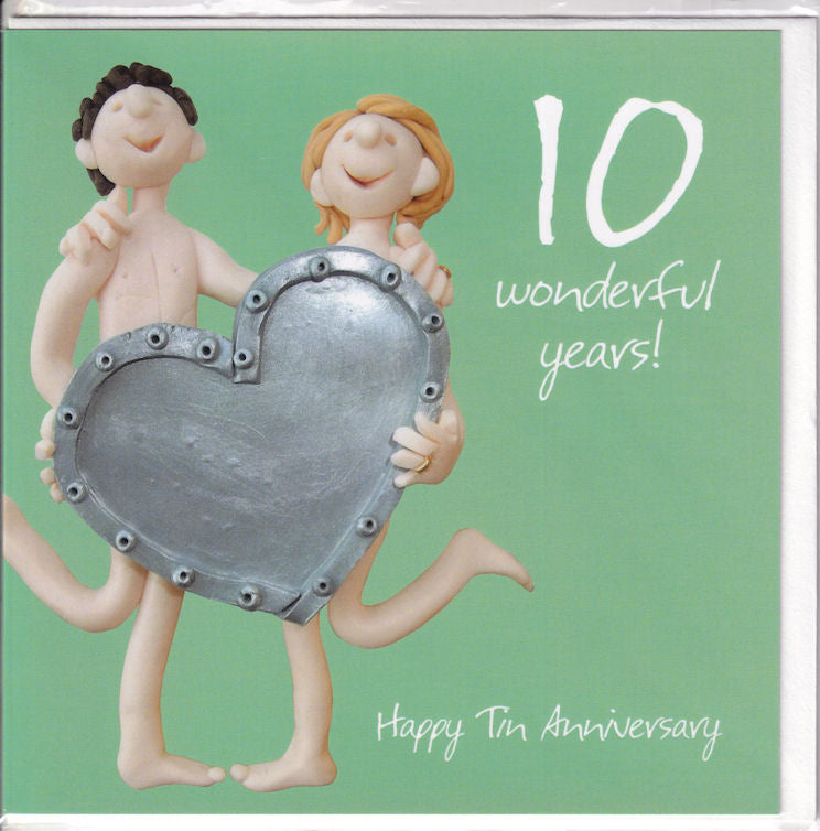 10 Wonderful Years! Happy Tin Anniversary Card - Holy Mackerel