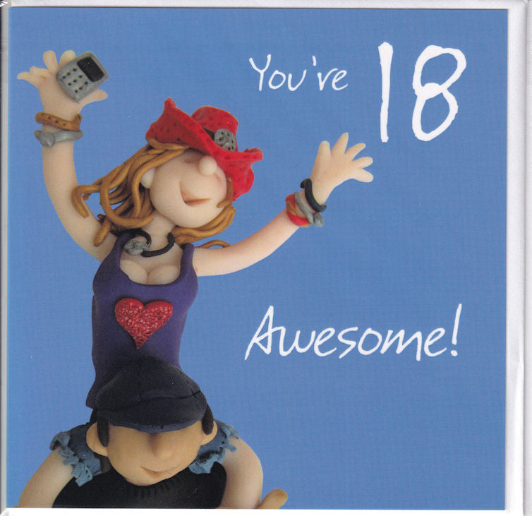 You're 18 Awesome! Birthday Card - Holy Mackerel
