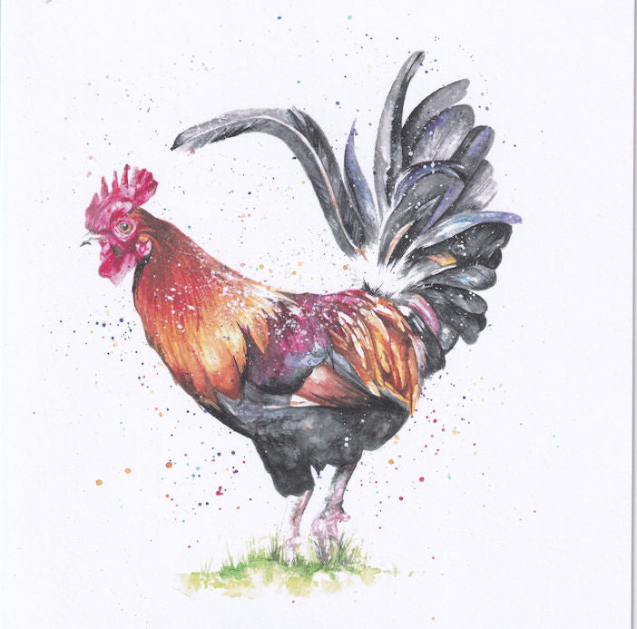 The Cockerel Greetings Card - Lobi Creative