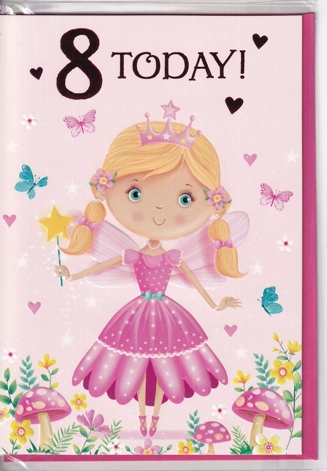 Fairy Princess 8 Today! Birthday Card