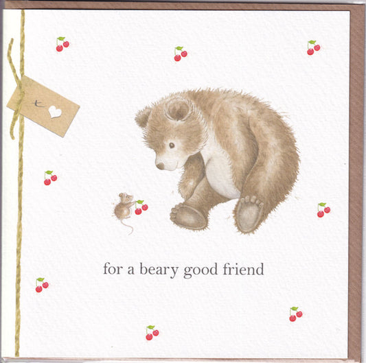 For A Beary Good Friend Bear Greeting Card - West Country Designs