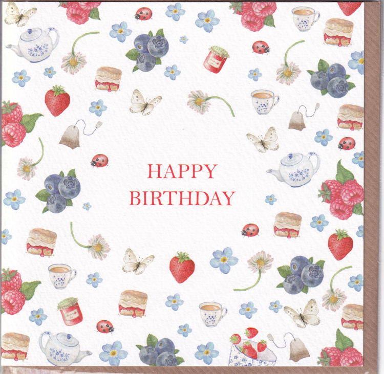 Afternoon Tea Happy Birthday Card - West Country Designs
