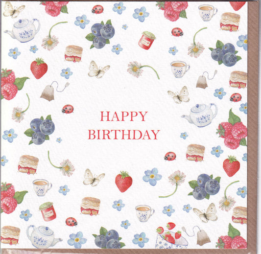 Afternoon Tea Happy Birthday Card - West Country Designs