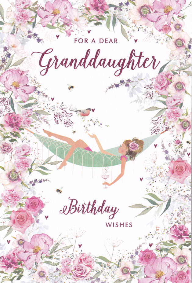 Relaxing Hammock For A Dear Granddaughter Birthday Card - Nigel Quiney