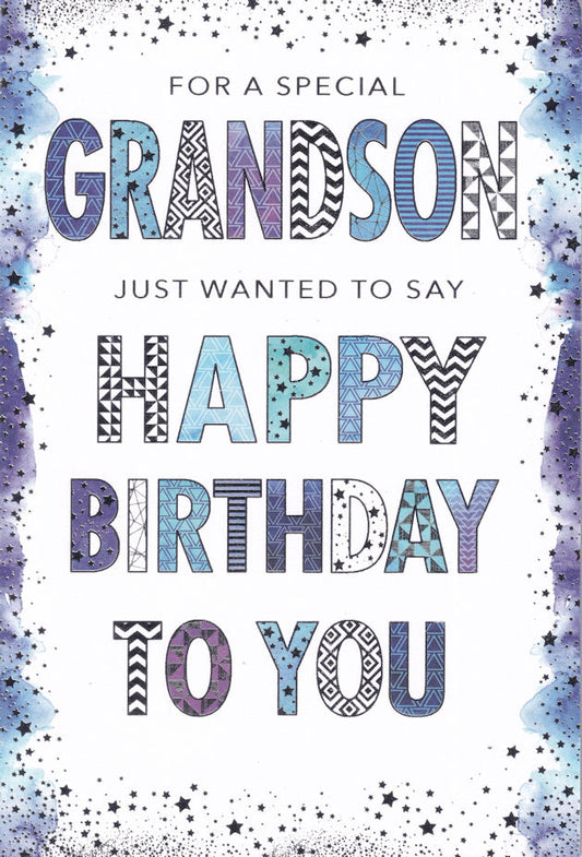 For A Special Grandson Just Wanted To Say Happy Birthday Card - Nigel Quiney