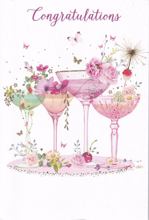 Floral Cocktails Congratulations Card - Nigel Quiney