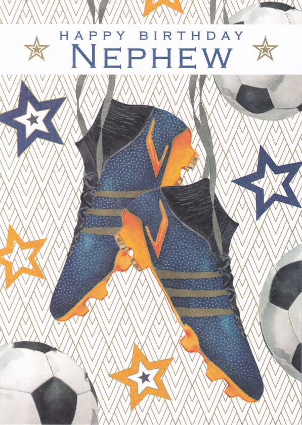 Football Happy Birthday Nephew Card - Nigel Quiney