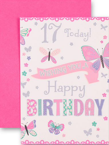 17 Today! Wishing You A Happy Birthday Card