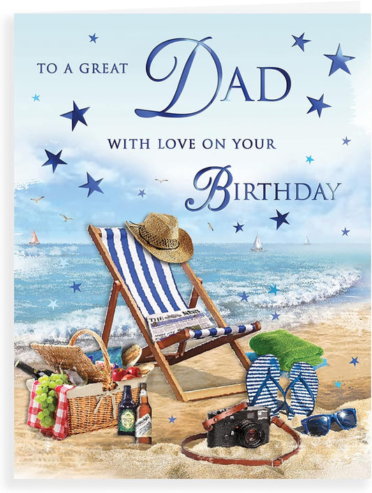 To A Great Dad With Love On Your Birthday Card
