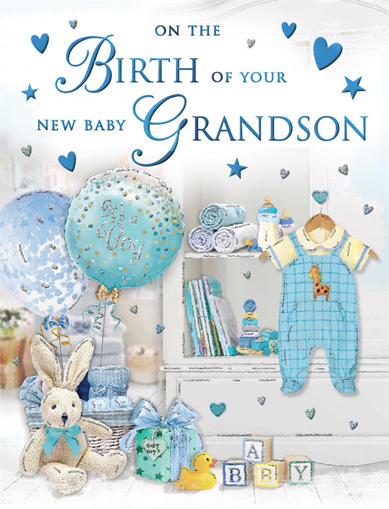 On The Birth Of Your New Baby Grandson Card
