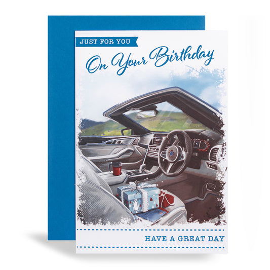 Convertible Car Just For You On Your Birthday Card