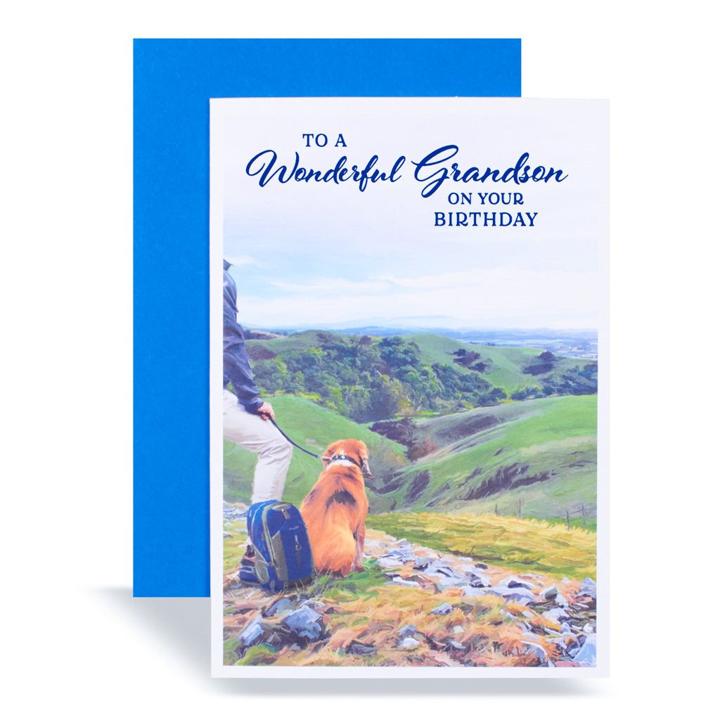 Hiking To A Wonderful Grandson On Your Birthday Card