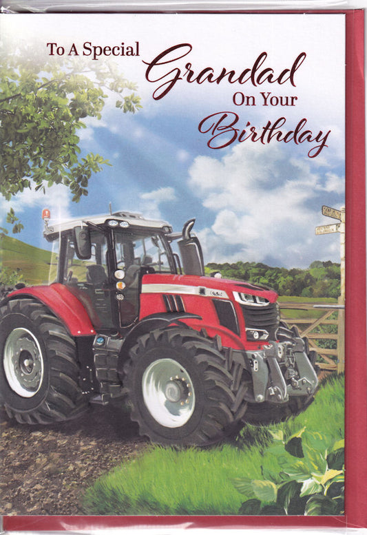 Tractor To A Special Grandad On Your Birthday Card