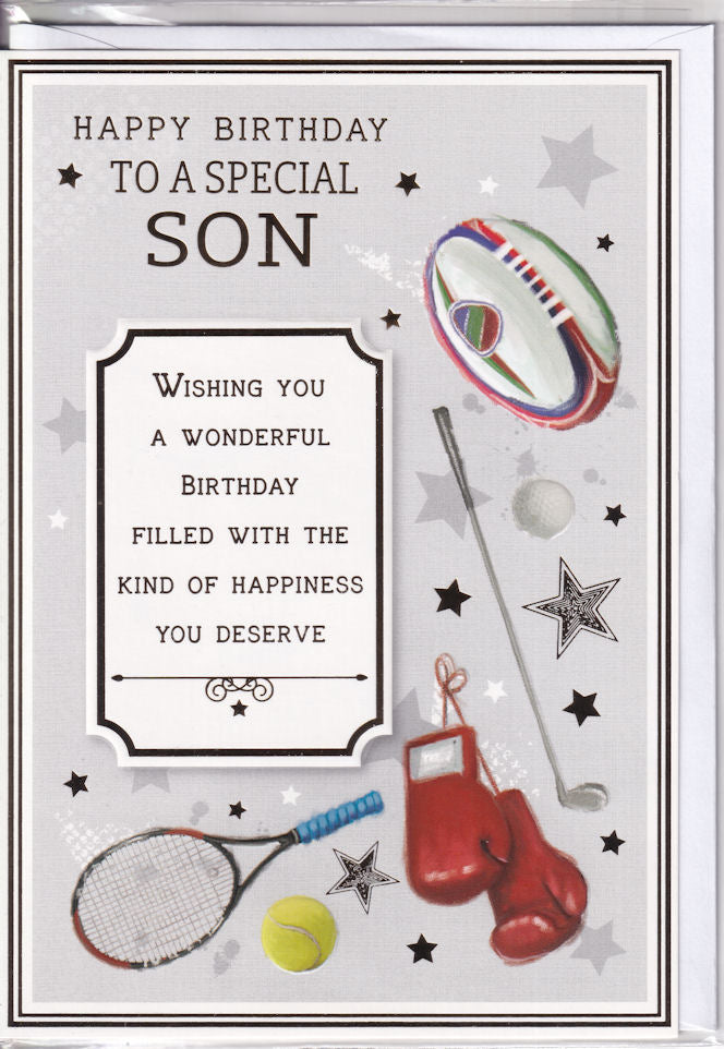 Special Son Sports Happy Birthday Card