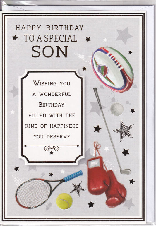 Special Son Sports Happy Birthday Card