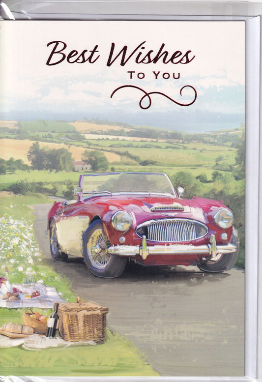 Classic Car Picnic Best Wishes To You Card