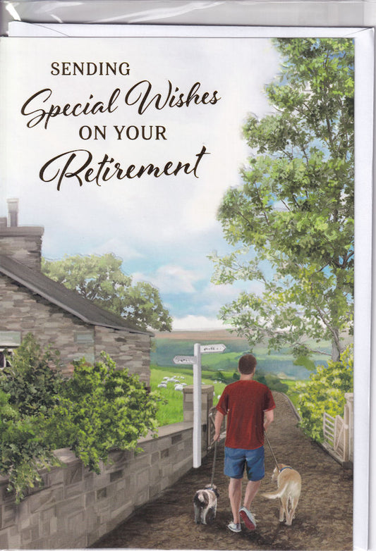Retirement Male Sending Special Wishes Card