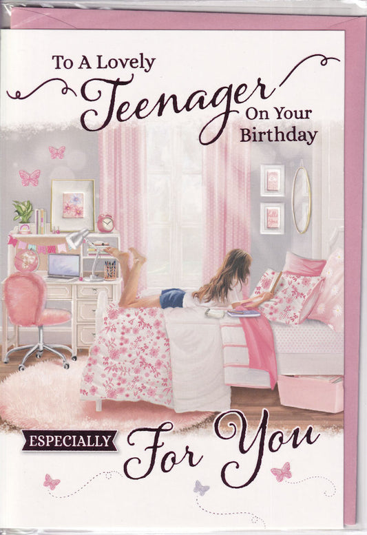 Lovely Teenage Girl On Your Birthday Card