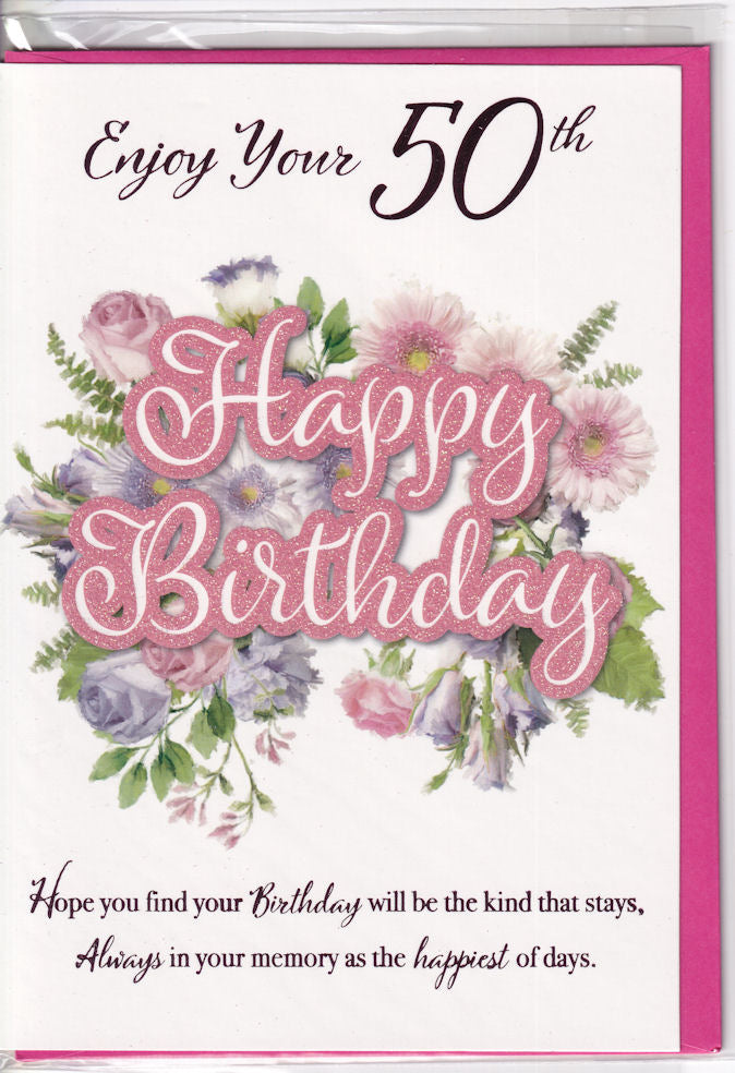 Enjoy Your 50th Happy Birthday Card