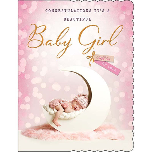 Congratulations It's A Beautiful Baby Girl Card