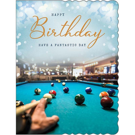 Game Of Pool Male Happy Birthday Card