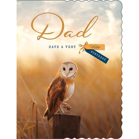 Dad Owl Happy Birthday Card