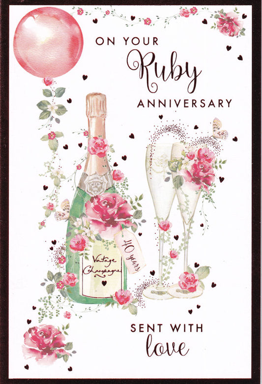 On Your Ruby Anniversary Card - Nigel Quiney