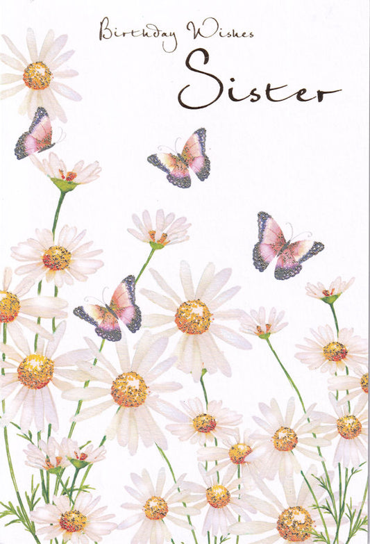 Sister Birthday Wishes Butterflies Card - Nigel Quiney