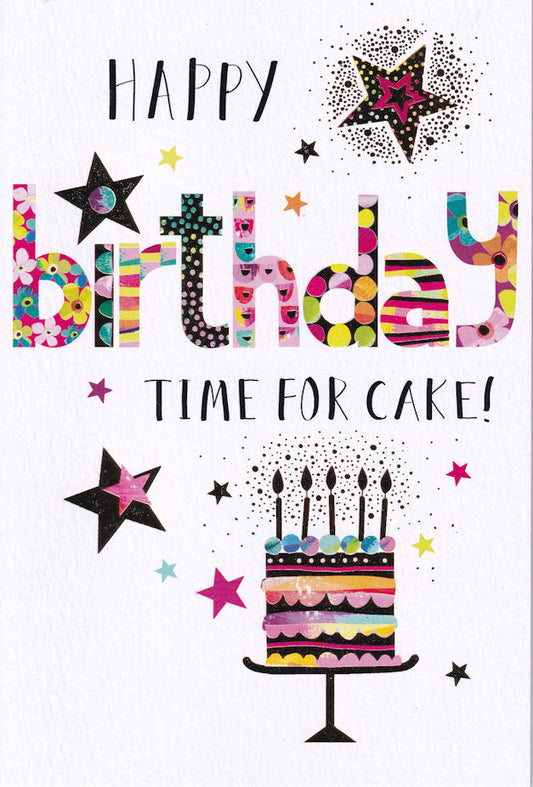 Time For Cake! Happy Birthday Card - Nigel Quiney