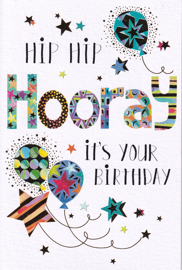 Hip Hip Hooray It's Your Birthday Card - Nigel Quiney