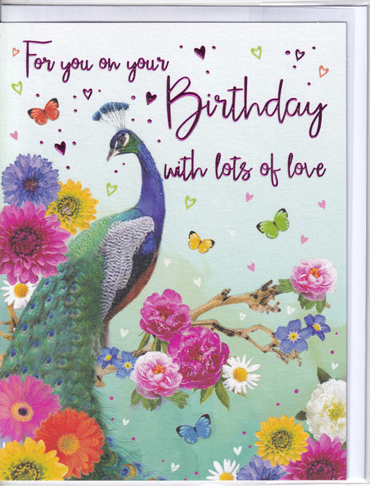 Peacock Bird For You On Your Birthday Card