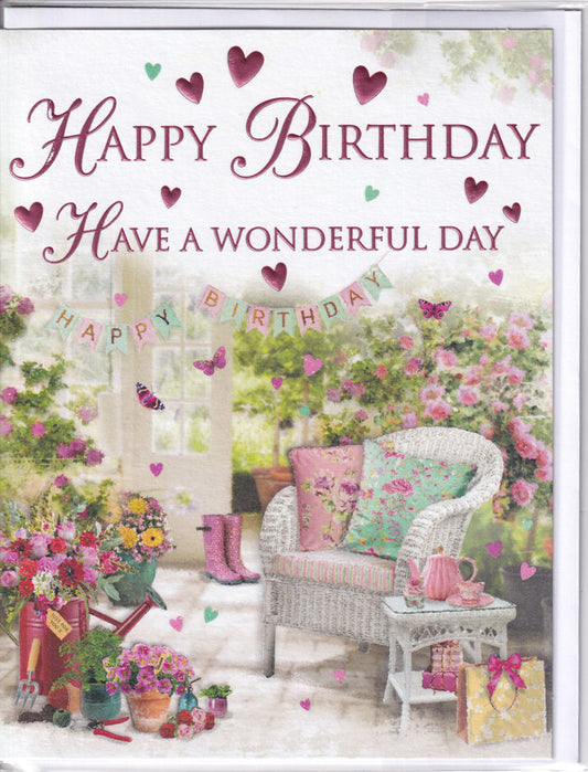 Conservatory Have A Wonderful Day Happy Birthday Card