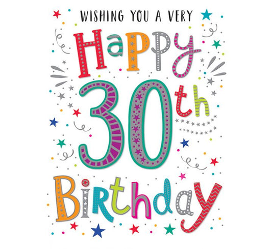 Wishing You A Very Happy 30th Birthday Card