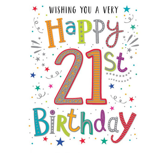 Wishing You A Very Happy 21st Birthday Card