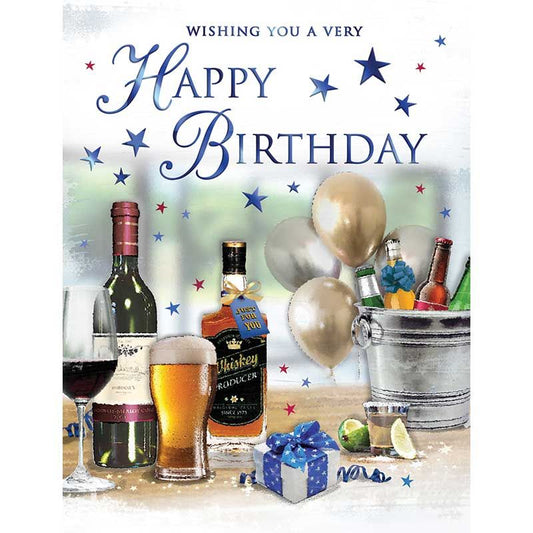 Alcohol Wishing You A Very Happy Birthday Male Card