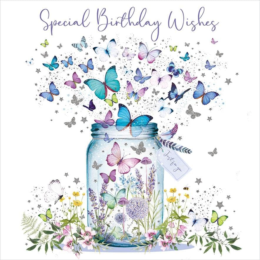 Jar Of Butterflies Birthday Card - Nigel Quiney