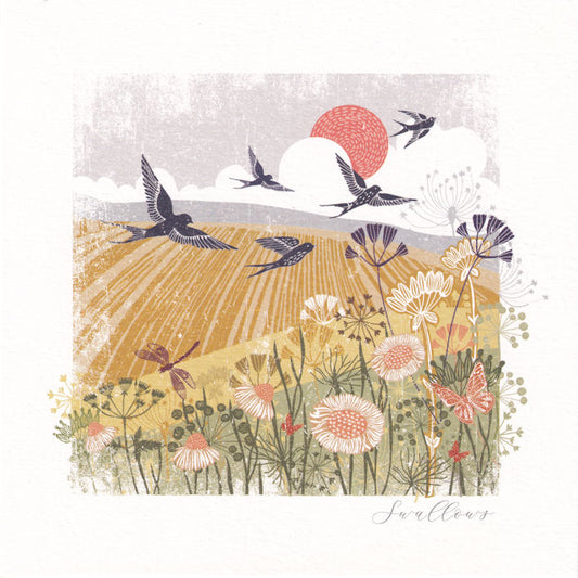 Swallow Birds Greeting Card - Nigel Quiney
