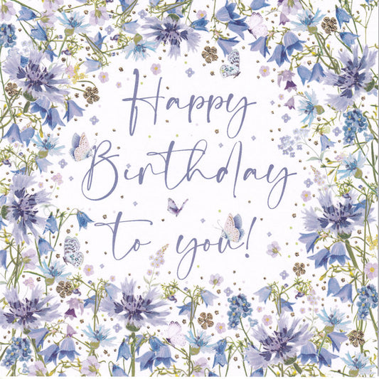 Bluebell Flowers Happy Birthday Card - Nigel Quiney