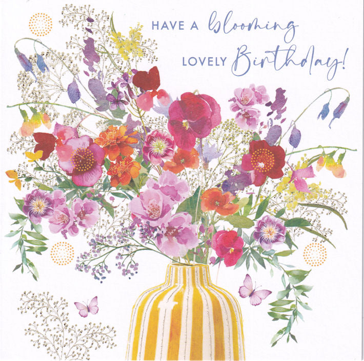 Bright Vase Of Flowers Birthday Card - Nigel Quiney